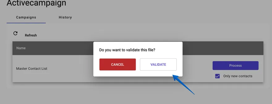 ActiveCampaign validation process