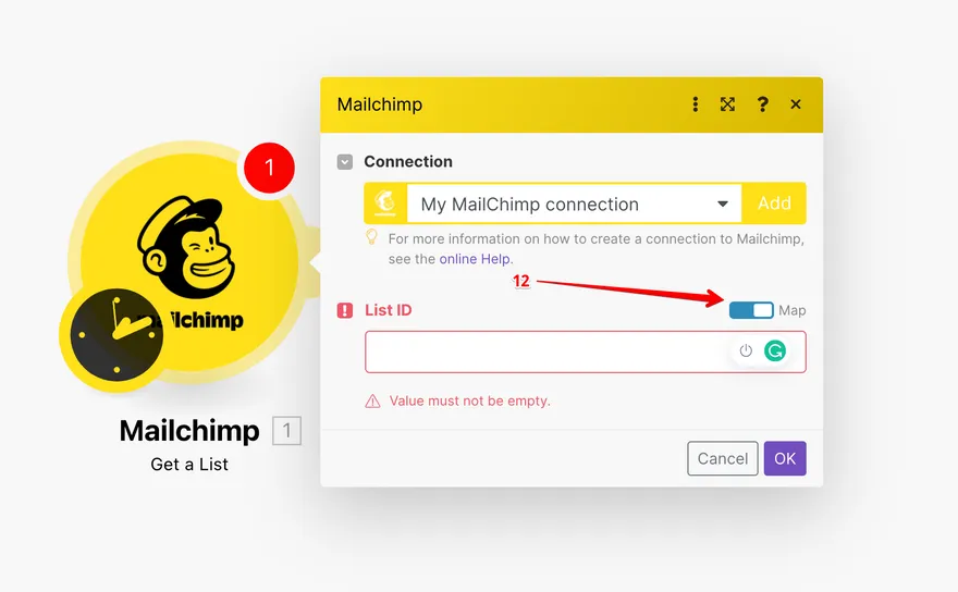 Email from the modal window