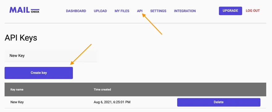 mailcheck account dashboard