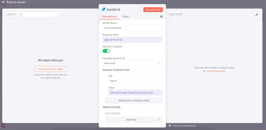 N8N integration step 8: Click on Execute
