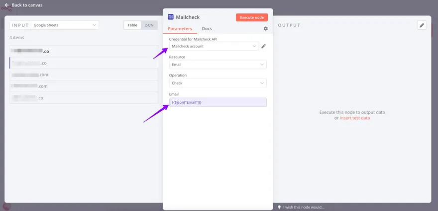 N8N integration step 4: Choose the right credentials