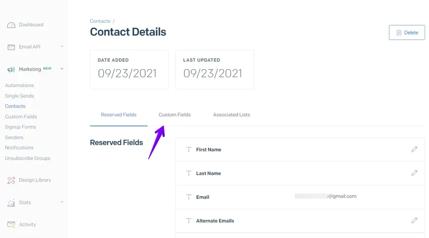 Sendgrid validation contact details