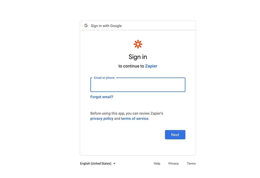 choose google account