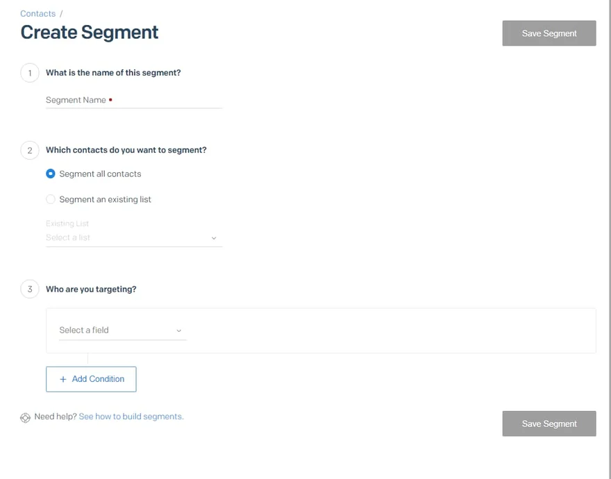 create list segments